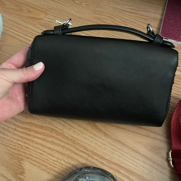 Stoney Clover Lane Black Crossbody Bag with Heart Accents - Picture 4 of 5